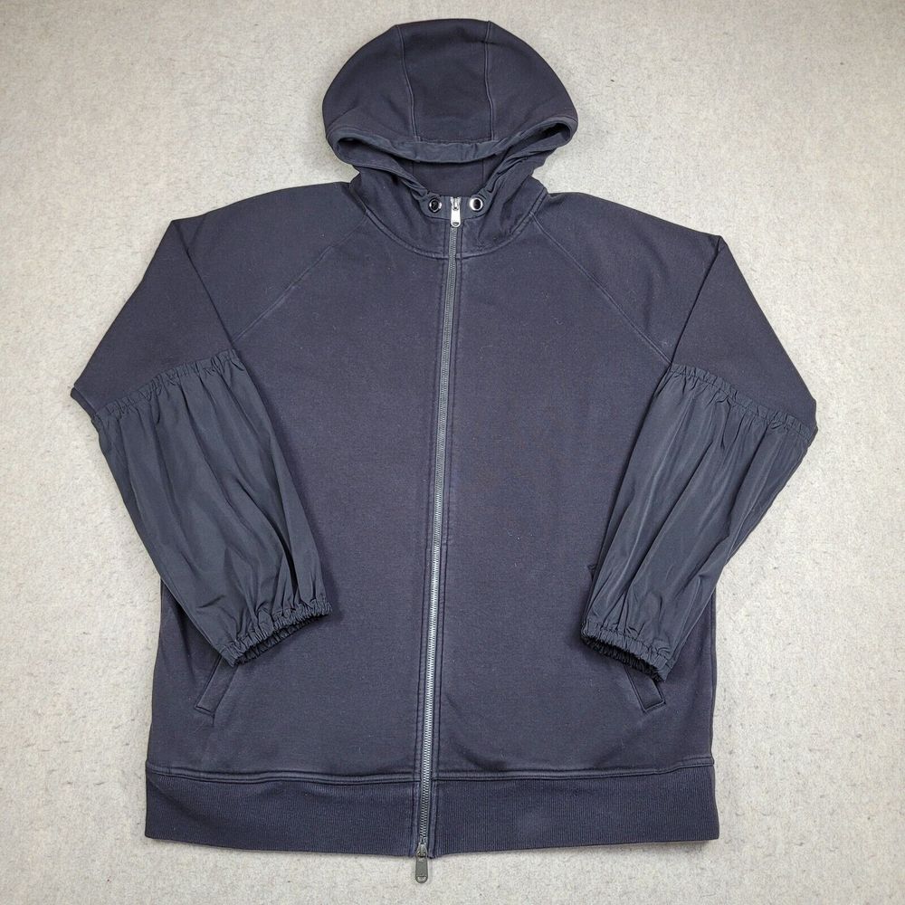 Athleta Full Zip Jacket Mens Large Tall Black Hooded Lightweight‎ Active Running